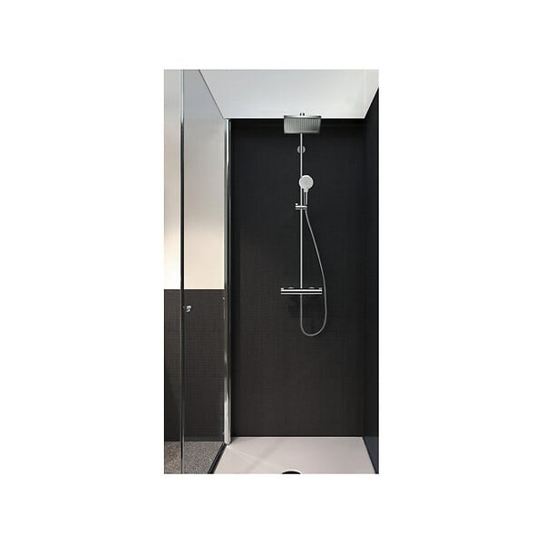 HANSGROHE - Hansgrohe Set de douche Crometta E 240 + raclette de douche avec système de fixation par ventouse, chrome (27271000-E32) - large