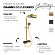 JACOB DELAFON - Colonne de douche thermostatique Grands Boulevards avec tablette en verre laiton brossé - vignette