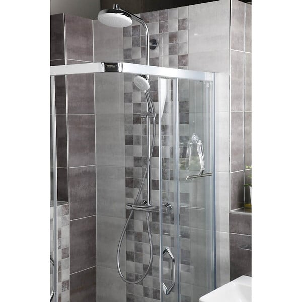 HANSGROHE - Hansgrohe Set de douche Crometta E 240 + cadeau gratuit raclette de douche avec crochet ventouse, transparent (27271000-LUX) - large