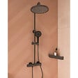 SWISS AQUA TECHNOLOGIES - Système de douche mural avec mitigeur monocommande + douche de tête + douchette à main 3 jets, noir mat (SATSSPKCNEW) - vignette