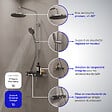 DURAVIT - Colonne de douche thermostatique Shelf 1050 chromé et noir brillant - vignette