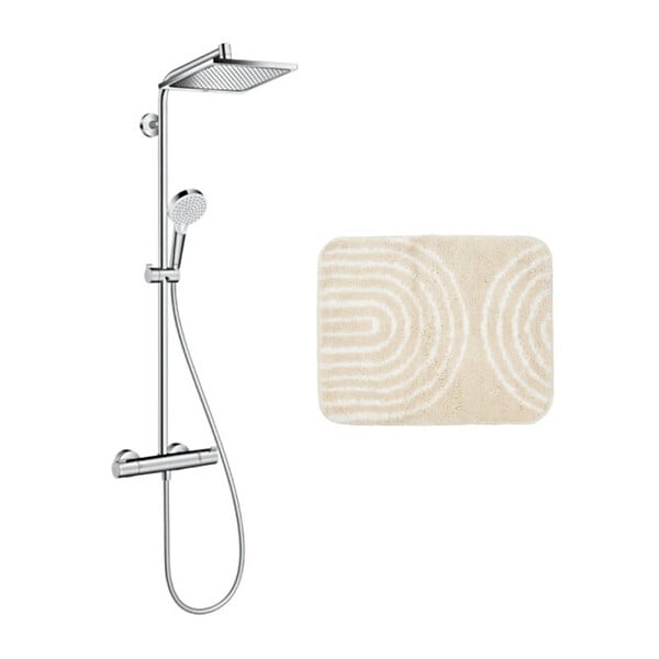 HANSGROHE - Hansgrohe Set de douche Crometta E 240 + cadeau gratuit tapis de salle de bain, beige (27271000-7BE) - large