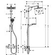 HANSGROHE - Hansgrone Colonne de douche Crometta E 240 EcoSmart + raclette de douche avec crochet ventouse, transparent (27281000-LUX) - vignette