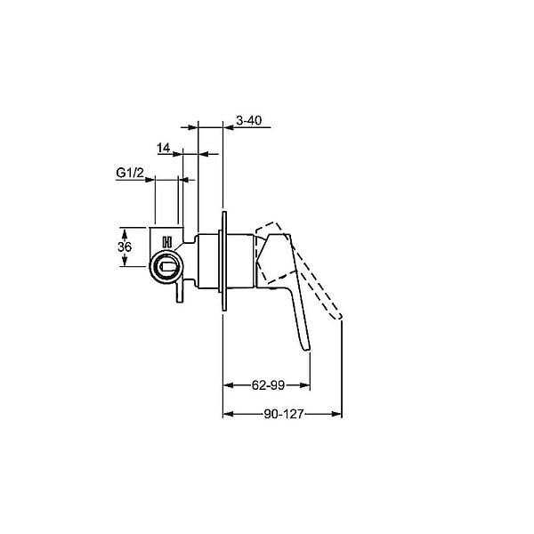 HANSA - PRIMO Set de montage avec unité fonctionnelle Robinetterie de douche monocommande pour corps encastrable (49997003) - large