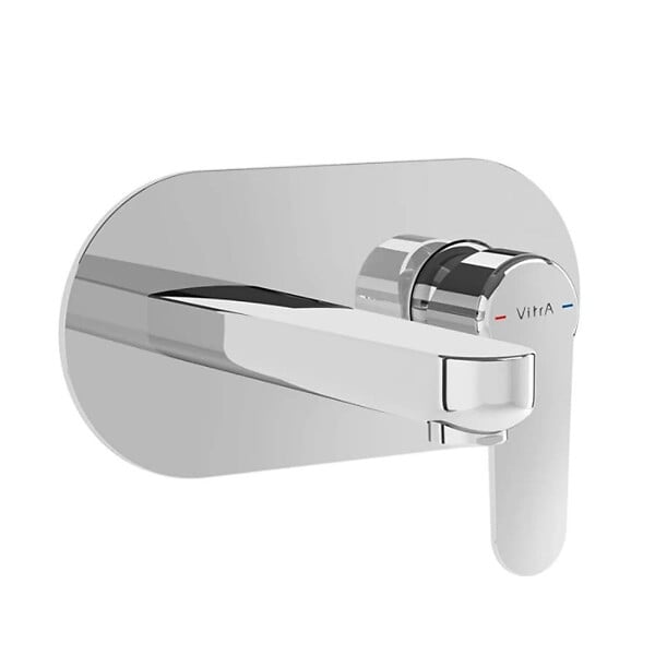 VITRA - Root Round mitigeur de lavabo à encastrer, acier inoxydable, vendu sans corps d'encastrement, chrome (A42721EXP) - large