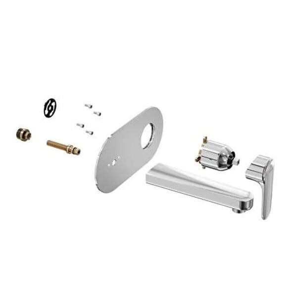 VITRA - Root Round mitigeur de lavabo à encastrer, acier inoxydable, vendu sans corps d'encastrement, chrome (A42721EXP) - large