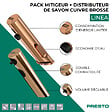 PRESTO - Pack mitigeur infrarouge avec robinet d'arrêt + Distributeur de savon infrarouge Linea Cuivre brossé - vignette