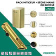 PRESTO - Pack mitigeur infrarouge avec robinet d'arrêt + Sèche-main Linea Or brossé - vignette