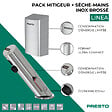 PRESTO - Pack mitigeur infrarouge avec robinet d'arrêt + Sèche-main Linea Inox brossé - vignette