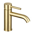 OLFA - Mitigeur lavabo bec bas Ortence laiton brossé avec vidage clic clac - vignette