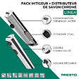 PRESTO - Pack mitigeur infrarouge avec robinet d'arrêt + Distributeur de savon infrarouge Linea Chromé - vignette