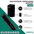 PRESTO - Pack mitigeur infrarouge avec robinet d'arrêt + Sèche-main Linea Noir mat - vignette