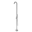NATUREL - Douche extérieure en acier inoxydable 316L, eau chaude et eau froide, douchette à main, inox brossé (TS1001) - vignette