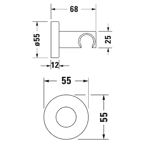 DURAVIT - Support de douchette doré poli - large