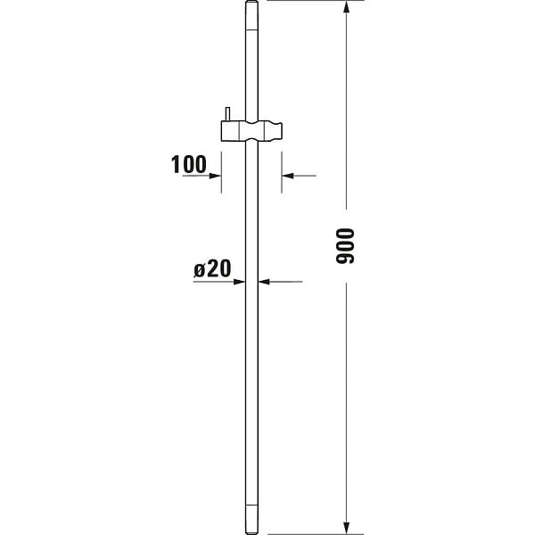 DURAVIT - Barre de douche 90 cm Inox brossé - large