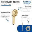 GROHE - Barre de douche Rainshower + Douchette Vitalio Joy+ 120 + Flexible 175 cm Cool Sunrise - vignette