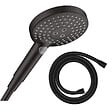 HANSGROHE - Pommeau de douche Raindance Select S EcoSmart 120 3 jets noir mat + flexible de douche 1,60 m Isiflex noir mat - vignette