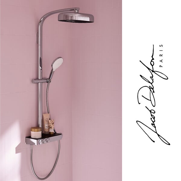 JACOB DELAFON - Pommeau de douche 3 jets Metro signature chromé + flexible - large