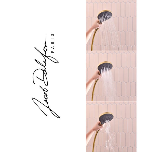 JACOB DELAFON - Pommeau de douche 3 jets Metro signature chromé + flexible - large