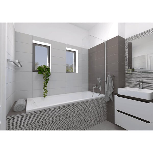 SIKO - Multi set de deux crochets de salle de bain + porte-serviettes 1 barre, longueur de 60 cm, chrome (ELEMULTI-SET2) - large