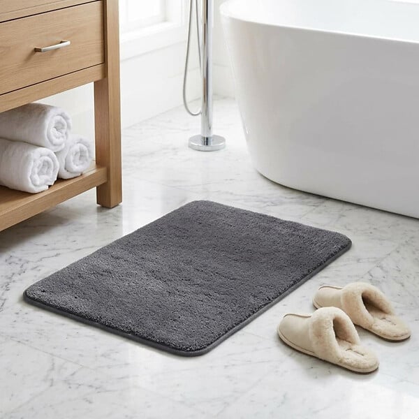 SWISS AQUA TECHNOLOGIES - Vision 50x80 cm tapis de salle de bain en polyester, anthracite (SATDPREDAN) - large