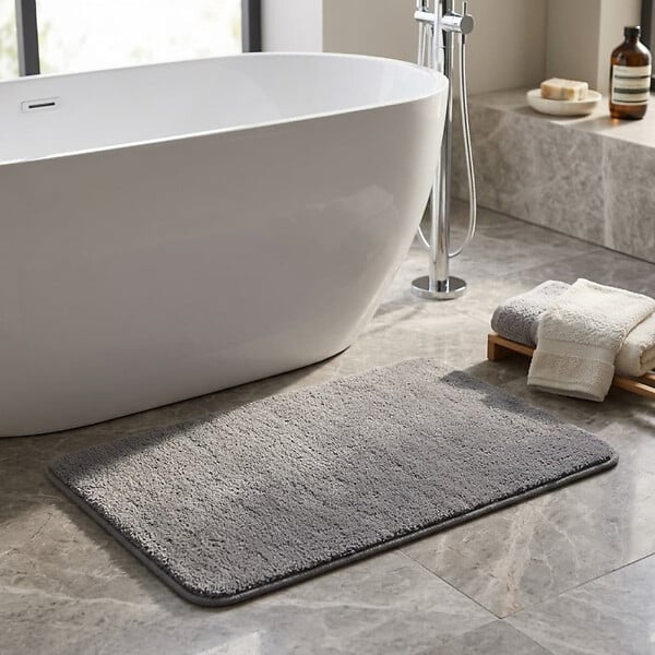 SWISS AQUA TECHNOLOGIES - Vision 50x80 cm tapis de salle de bain en polyester, anthracite (SATDPREDAN) - large