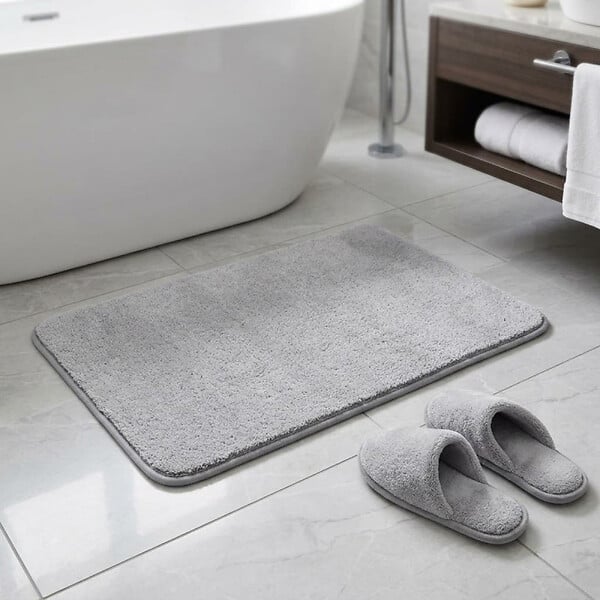 SWISS AQUA TECHNOLOGIES - Vision 50x80 cm tapis de salle de bain en polyester, gris (SATDPREDSE) - large