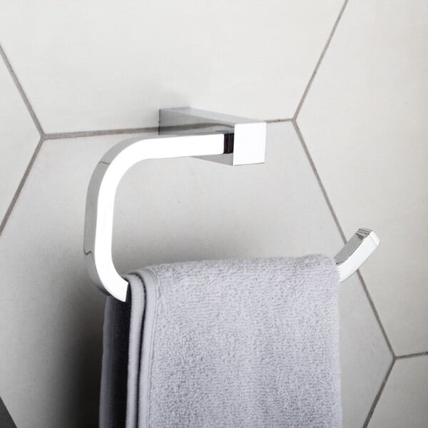 SIKO - Multi set de deux crochets de salle de bain + porte-serviettes  à crocher, chrome (ELEMULTI-SET5) - large