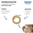 GROHE - Flexible  douche 175 cm Silverflex TwistStop Cool Sunrise - vignette