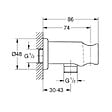 GROHE - Rainshower coude à encastrer 1/2″ avec support, warm sunset brossé (G26658DL0) - vignette