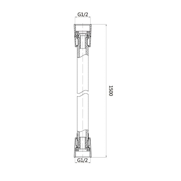 SWISS AQUA TECHNOLOGIES - Dark flexible de douche 150 cm avec système anti-torsion, doré brossé (SATBSHPDABZ) - large