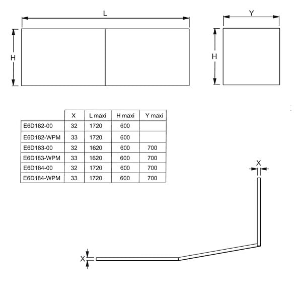 JACOB DELAFON - Tabliers bain-douche 170 x 85 cm Sofa installation en niche blanc brillant - large