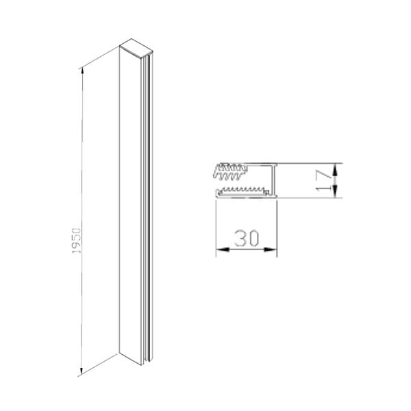 SWISS AQUA TECHNOLOGIES - Kit de montage pour paroi de douche 195 cm, chrome (SATWIPROFIL6) - large