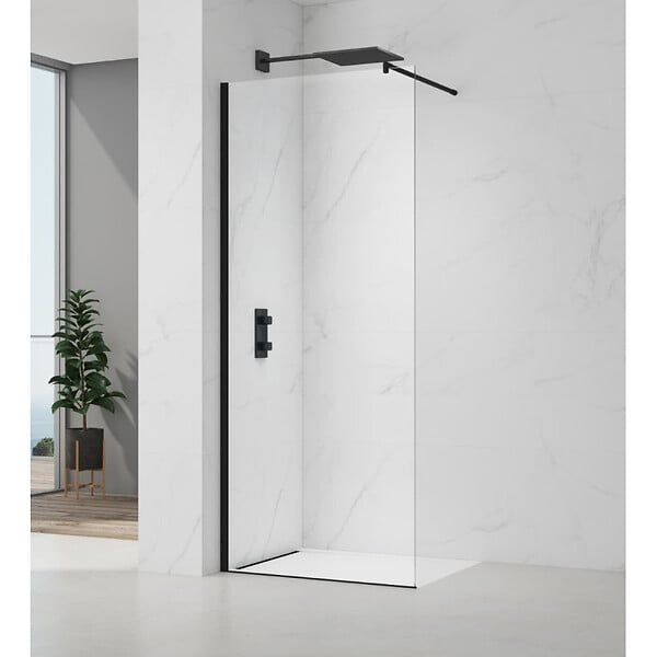 SWISS AQUA TECHNOLOGIES - Project bras de montage pour paroi de douche 120 cm, noir mat (SATZAV6C) - large