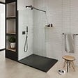 SANIVERRE - Paroi de douche Italienne ROMA-BLACK 70 x 200 cm verre 8 mm transparent - vignette