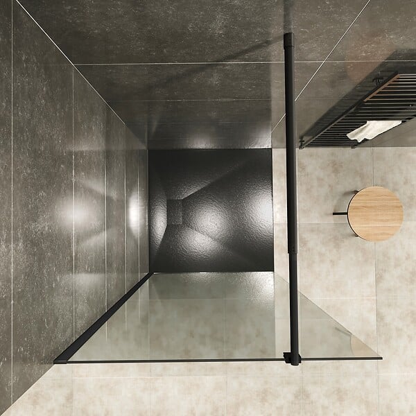 SANIVERRE - Paroi de douche Italienne ROMA-BLACK 70 x 200 cm verre 8 mm transparent - large