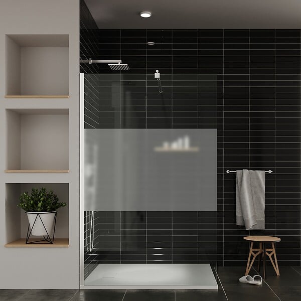 SANIVERRE - Paroi de douche Italienne ROMA 170 x 200 cm verre 8 mm centre-opaque - large