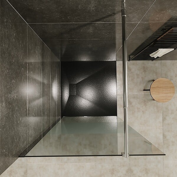 SANIVERRE - Paroi de douche Italienne ROMA 160 x 200 cm verre 8 mm centre-opaque - large