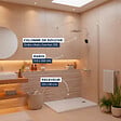 GROHE - Pack Douche Complet – Paroi Walk-In 100x200 Chrome + Colonne Grohe Vitalio 2 Jets + Receveur Marbre Coulé Blanc 120x90 - vignette