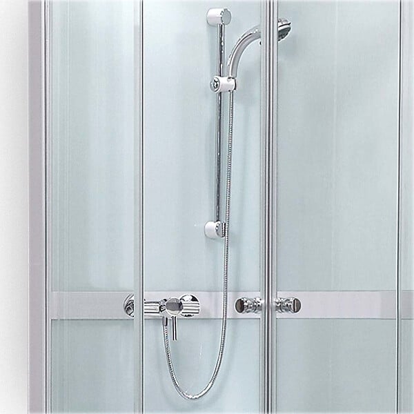 SWISS AQUA TECHNOLOGIES - Project 90x90 cm cabine de douche carrée en verre avec receveur et profilés, blanc (4000693) - large