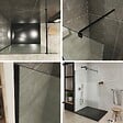SANIVERRE - Paroi de douche Italienne ROMA-BLACK 170 x 200 cm verre 8 mm centre-opaque - vignette
