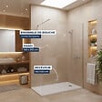 GROHE - Pack Douche Complet – Paroi Walk-In 140x200 Chrome + Colonne Grohe Tempesta 3 Jets + Receveur Marbre Coulé Blanc 140x80 - vignette