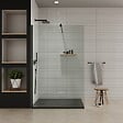 SANIVERRE - Paroi de douche Italienne ROMA-BLACK 120 x 200 cm verre 8 mm transparent - vignette