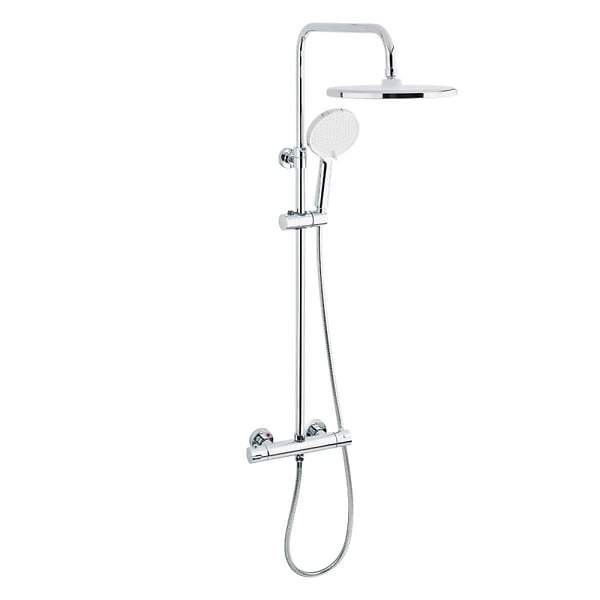 SWISS AQUA TECHNOLOGIES - Pack Douche Complet – Paroi Walk-In 100x200 Chrome + Colonne SAT 3 Jets + Receveur Marbre Coulé Blanc 120x80 (SAT100C7PR128W) - large