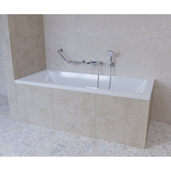 SIKO - Poignée de baignoire murale Multi 42 cm forme coudée avec porte-savon, inox (MAD501ENRZ) - large