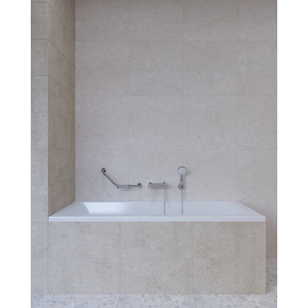 SIKO - Poignée de baignoire murale Multi 42 cm forme coudée avec porte-savon, inox (MAD501ENRZ) - large