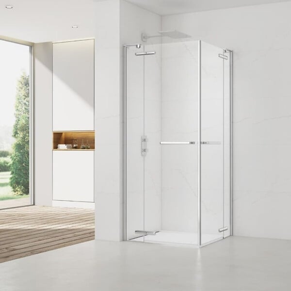 SWISS AQUA TECHNOLOGIES - TGD NEW 100x100 cm cabine de douche carrée avec profilé magnétique, verre transparent EasyClean (SATTGDN100100) - large