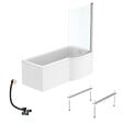 IDEAL STANDARD - Pack baignoire bain douche 170 x 80 cm droite Connect Air + tablier + pare bain fixe  + pieds + vidage Doré - vignette