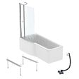 IDEAL STANDARD - Pack baignoire bain douche 170 x 80 cm gauche Connect Air + tablier + pare bain avec volet  + pieds + vidage Blanc - vignette