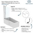 IDEAL STANDARD - Pack baignoire bain douche 170 x 80 cm gauche Connect Air + tablier + pare bain avec volet  + pieds + vidage Blanc - vignette